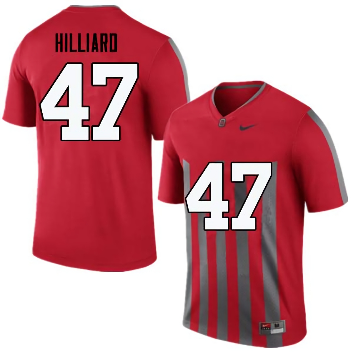 Justin Hilliard Ohio State Buckeyes Men's NCAA #47 Nike Throwback Red College Stitched Football Jersey WSL2256LM
